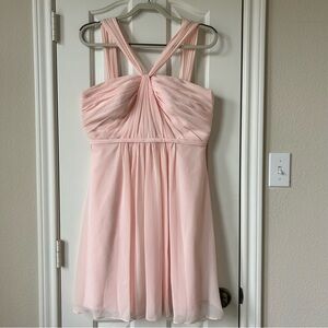 David’s Bridal Light Pink Halter Dress Size 10